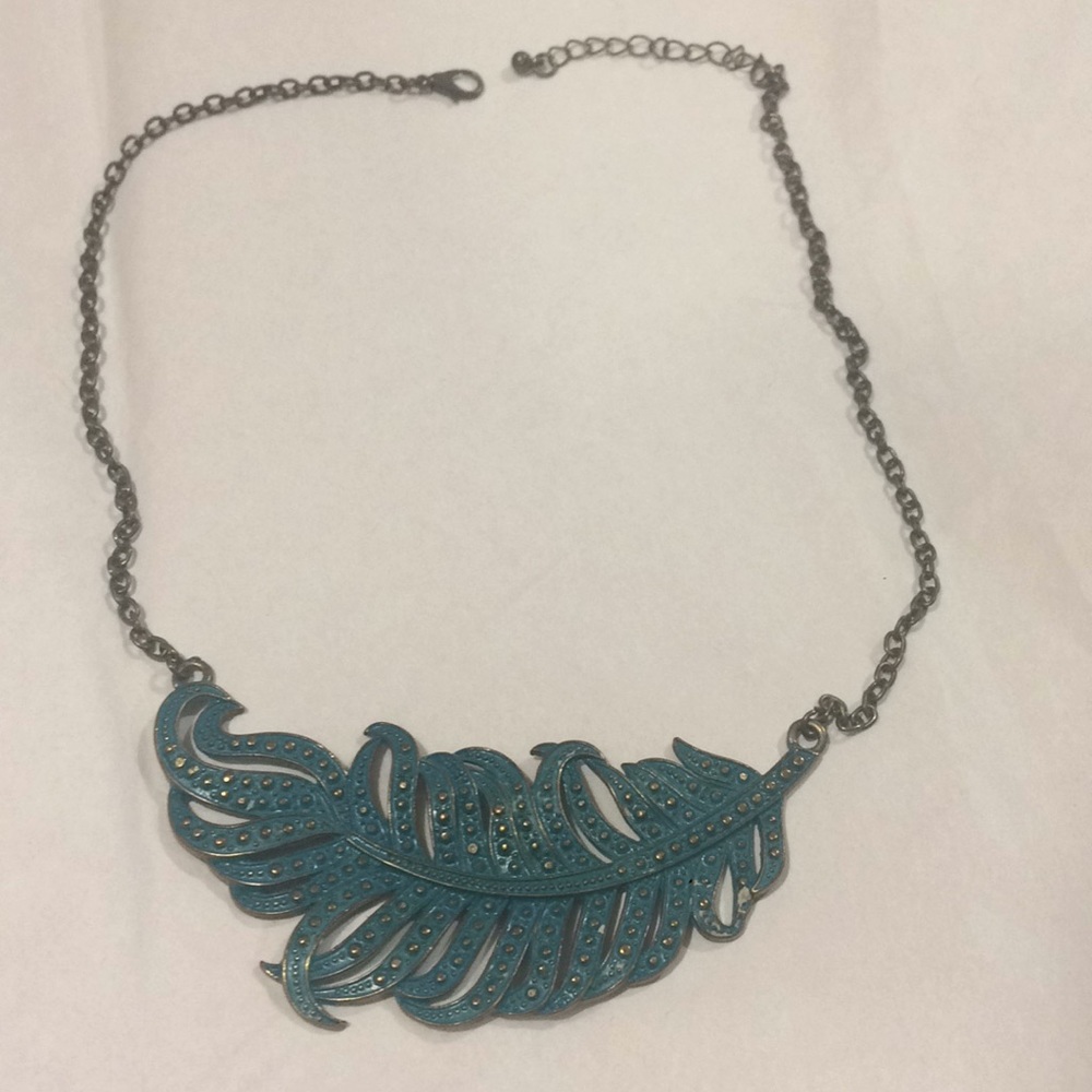 Feather statement necklace